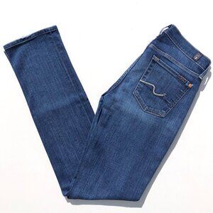 7 For All Mankind jeans women 27 33 Straight Leg Medium Wash 7FAM long inseam